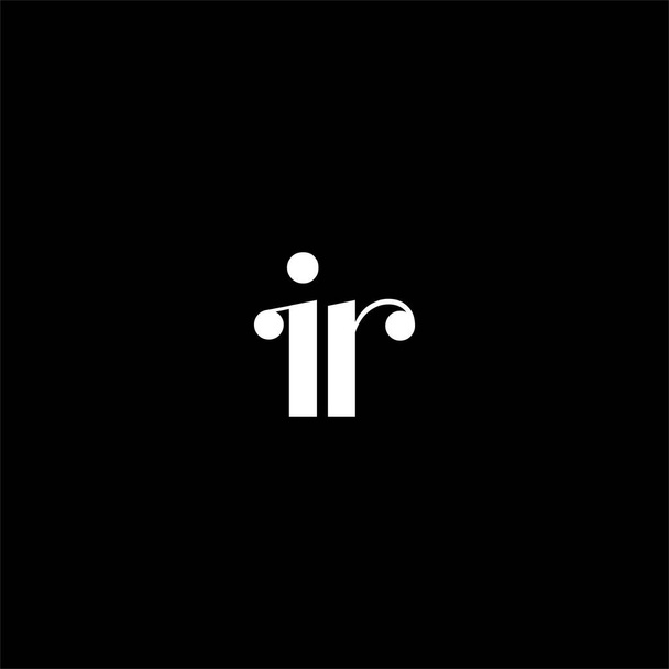 I R písmeno logo kreativní design na černém barevném pozadí.ir monogram - Vektor, obrázek