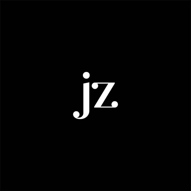 J Z letra logotipo design abstrato sobre fundo de cor preta. monograma de jz - Vetor, Imagem