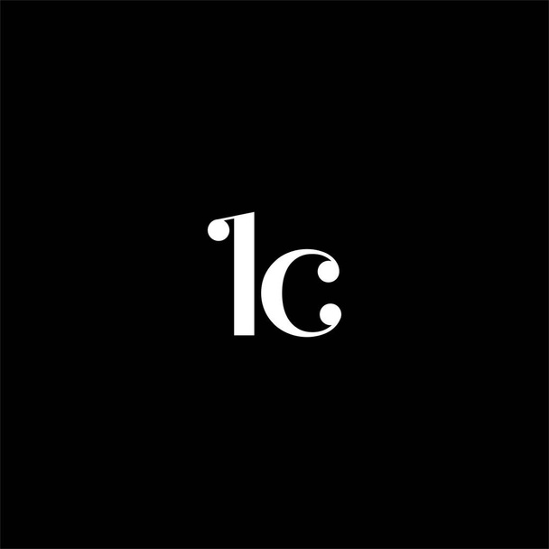 L С буква логотип абстрактный дизайн на черном фоне цвета. Монограмма lc - Вектор,изображение