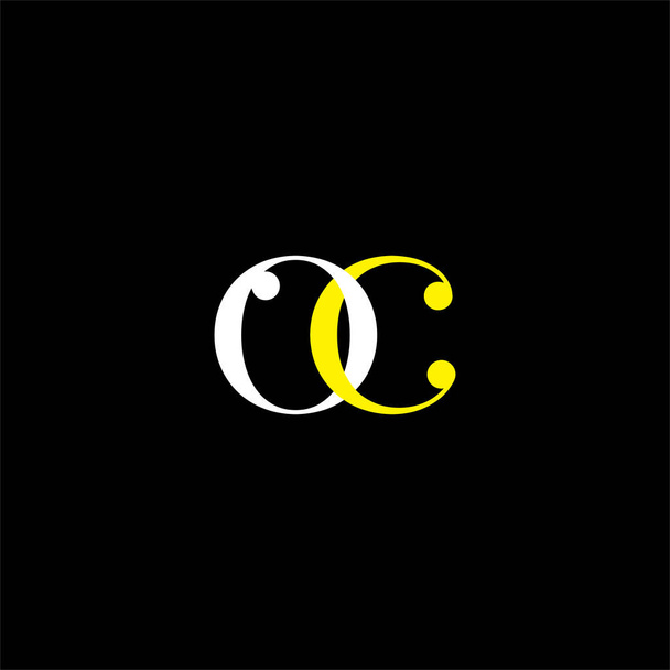 O C γράμμα λογότυπο δημιουργικό σχεδιασμό σε μαύρο χρώμα φόντο. μονογράφημα oc - Διάνυσμα, εικόνα
