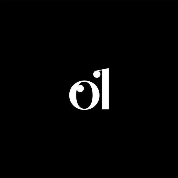 O L письмо логотип креативный дизайн на черном фоне цвета. ol monogram - Вектор,изображение