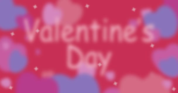 Día de San Valentín. Tema de amor para boda, aniversario y festival de San Valentín sobre fondo bucle sin costuras de amor rosa con texto de saludo. - Metraje, vídeo
