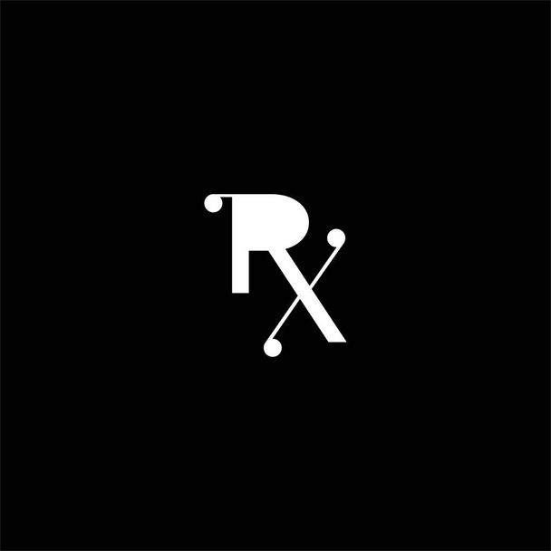 R X lettera logo disegno astratto su sfondo di colore nero. monogramma rx - Vettoriali, immagini