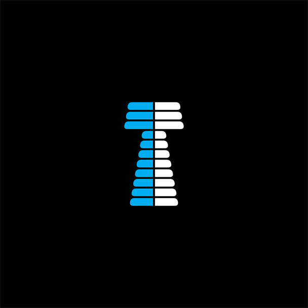 T letter logo abstract design op zwarte achtergrond. t monogram - Vector, afbeelding