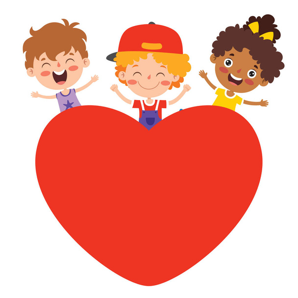 Love Concept With Cartoon Character - Vector, Image