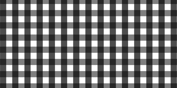 Horizontal black and white Gingham pattern Texture from rhombus/squares for - plaid, clothes, shirts, dresses, paper, bedding, blankets, quilts and other textile products. Vector illustration - Photo, Image