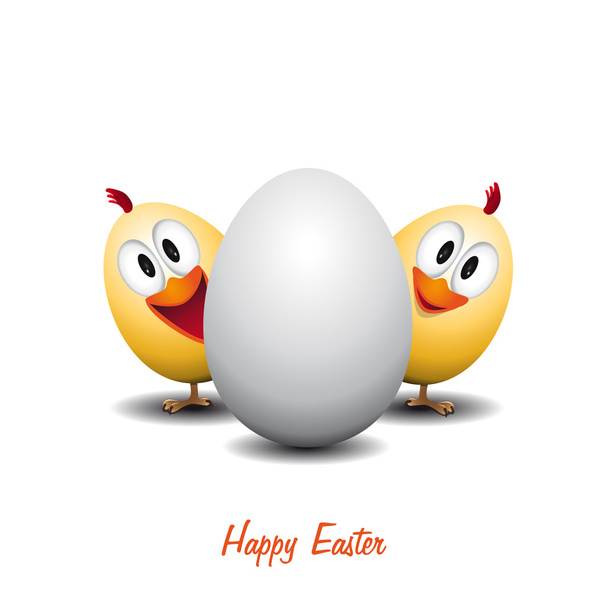 Happy easter - Funny chicken egg - Vector, Image