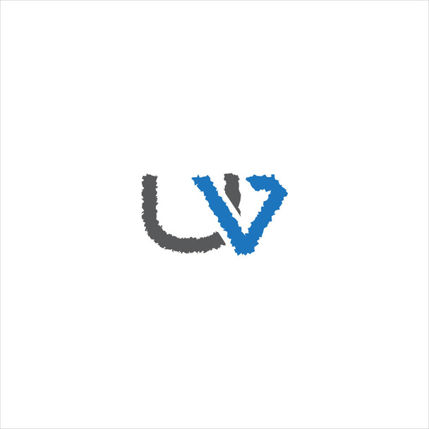 白を基調としたU V字ロゴ抽象デザイン。uv monogram - ベクター画像