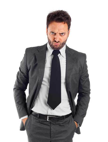 Joven hombre de negocios con expresión enojada
 - Foto, Imagen