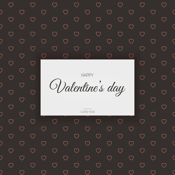 Valentines Day greeting card. Happy Valentines day poster background, vector illustration - Vector, Image