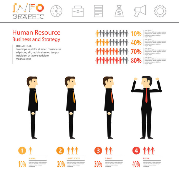 Επιχειρήσεις και στρατηγική στον τομέα των πληροφοριακών ανθρώπινων πόρων - Διάνυσμα, εικόνα