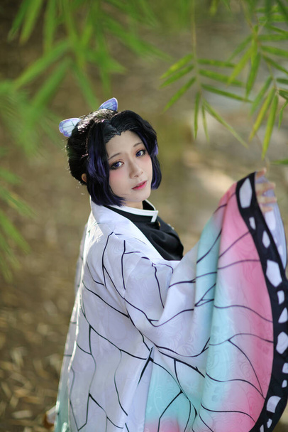Japán anime cosplay portré lány képregény jelmez japán téma - Fotó, kép