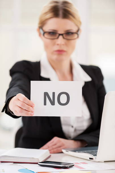 Woman in formal wear saying no - Фото, изображение