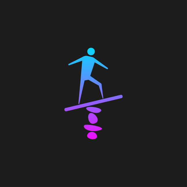 Abstract balancing man concept. Balance icon. - Vector, Image