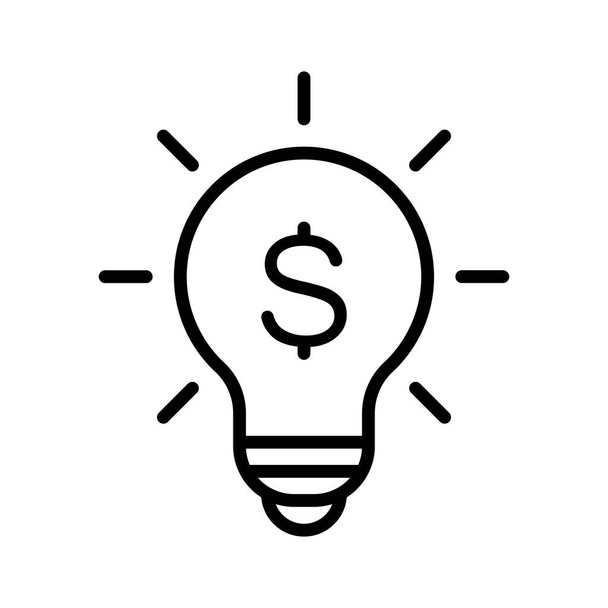 Idée, argent, profit, ampoule, icône créative image vectorielle. Peut également être utilisé pour les finances et l'argent. Convient pour une utilisation sur les applications Web, les applications mobiles et les médias imprimés. - Vecteur, image