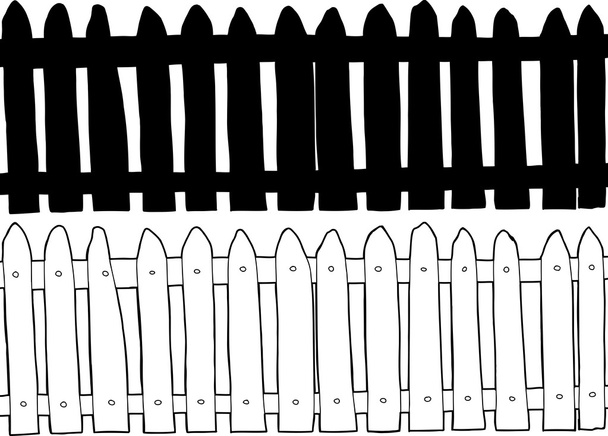 Back Lit Picket Fence - Vector, Image