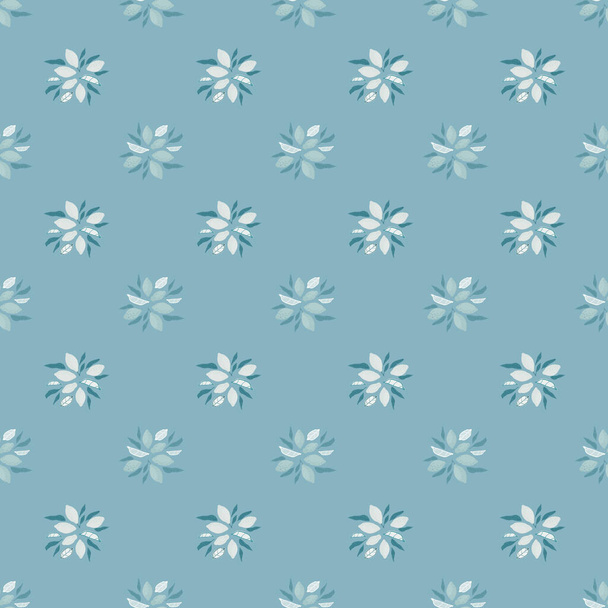 Vintage seamless doodle pattern with little lemons ornament. Pastel blue background. Vector illustration for seasonal textile prints, fabric, banners, backdrops and wallpapers. - Vektori, kuva