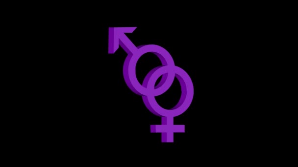 female symbol 3d rotation animation   - Footage, Video