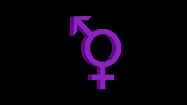 vrouwelijk symbool 3d rotatie animatie   - Video