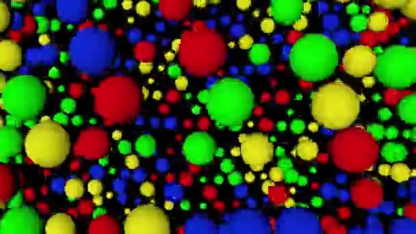 rotation de boules colorées dans une boucle - Séquence, vidéo
