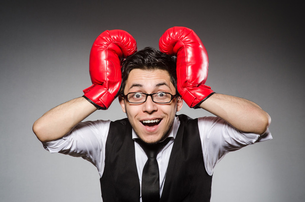 Businessman with boxing gloves - Фото, зображення