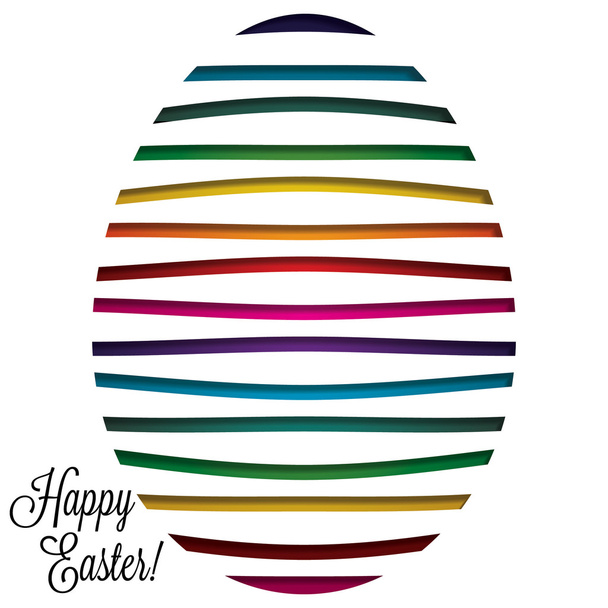 Paper cut out Easter egg card - Vector, Image