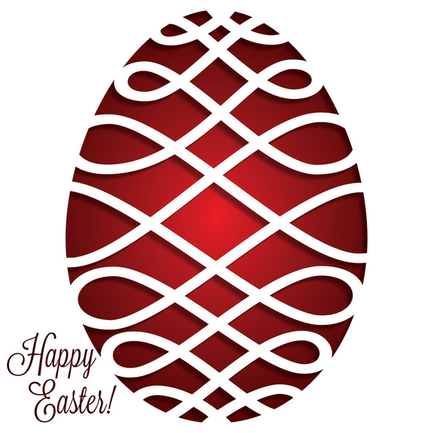 Paper cut out Easter egg card - Vector, Imagen