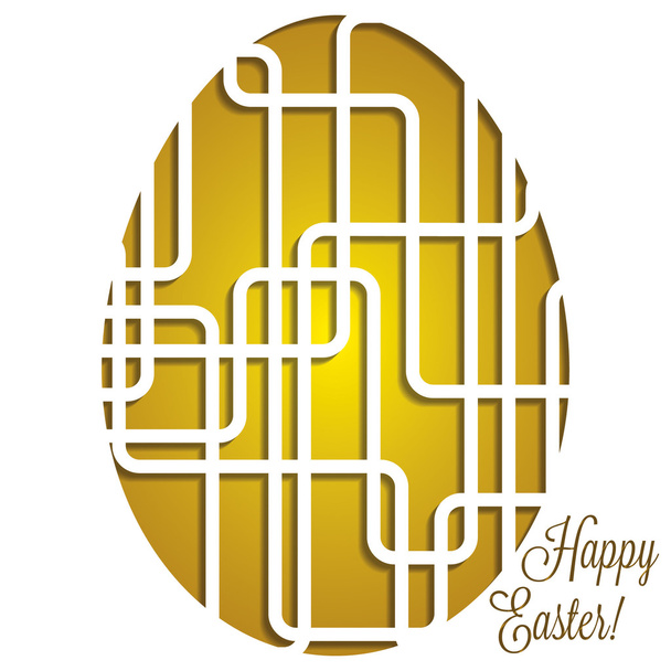 Paper cut out Easter egg card - Vector, imagen