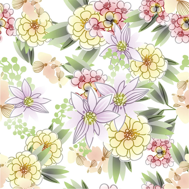 Abstract elegance seamless pattern with floral background - Vetor, Imagem