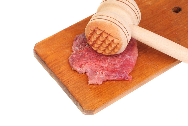 дерев'яний молоток для збивання м'яса і м'яса
  - Фото, зображення