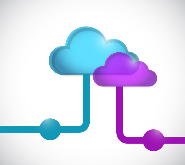 color cloud computing link network illustration - Фото, зображення