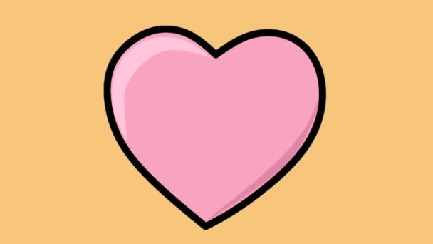 Animado corazón rosa latiendo corazón logo video - Metraje, vídeo