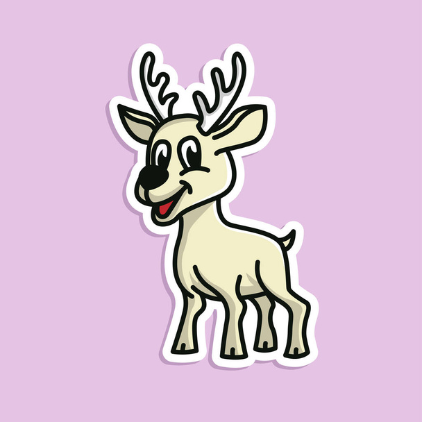 Roztomilý zvíře jelen nálepka design vektor - Vektor, obrázek