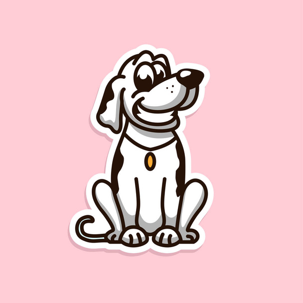 Carino animale seduto Adesivo cane vettore di design - Vettoriali, immagini