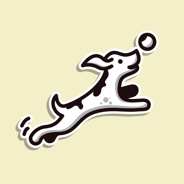Sevimli Hayvan Köpek çıkartması tasarım vektörü - Vektör, Görsel