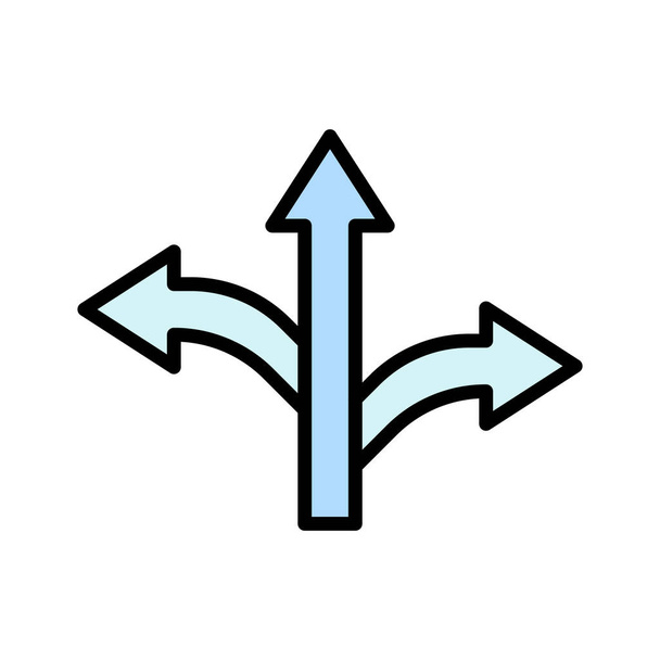 Pijlen, richting, pad pictogram vector afbeelding. Kan ook gebruikt worden voor navigatie. Geschikt voor gebruik op webapps, mobiele apps en printmedia. - Vector, afbeelding