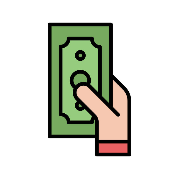 Bargeld, Zahlungs-Icon-Vektorbild. kann auch für Finanzen und Geld verwendet werden. geeignet für Web-Apps, mobile Apps und Printmedien. - Vektor, Bild
