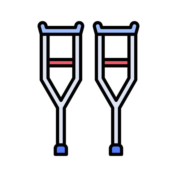 Crutches Icon vector image. Can be used for Medical. Suitable for mobile apps, web apps and print media. - Vector, Image