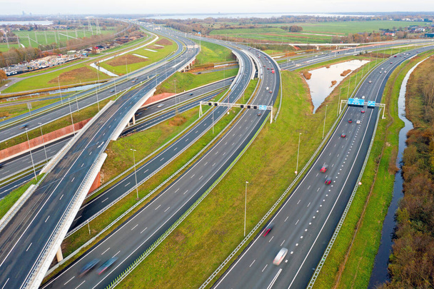Aerial from the highway A1 in the Netherlands - Photo, Image
