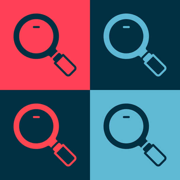 Pop art Magnifying glass icon isolated on color background. Search, focus, zoom, business symbol.  Vector. - Vector, Image