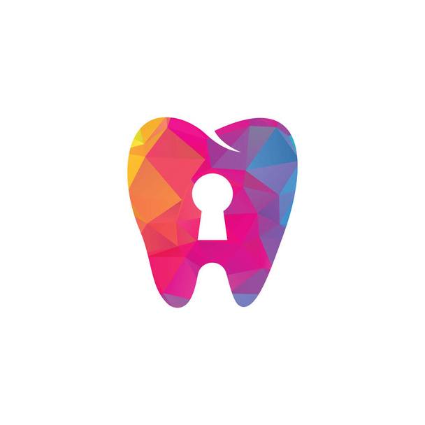 dental lock logo design template. - Vector, Image