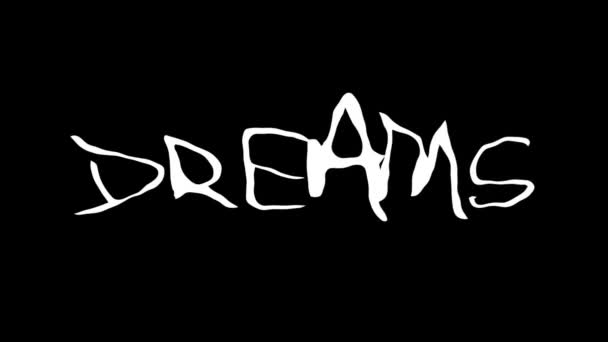 Träume Text handgezeichnete Animation - Filmmaterial, Video