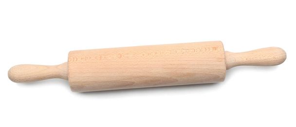 rodillo de madera sobre fondo blanco - Foto, Imagen