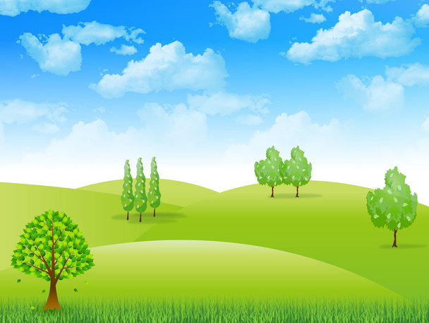 Sky fresh green landscape - Vector, Image