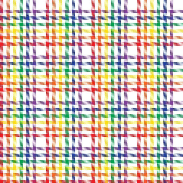 Rainbow Plaid, kostkovaný, tartan bezešvý vzor vhodný pro módní textil a grafiku - Vektor, obrázek