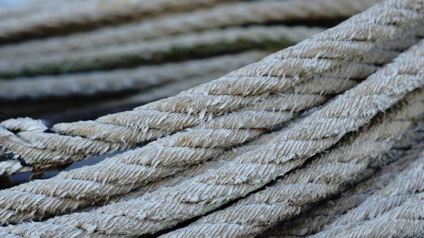 Marina gewickeltes Seil als Hintergrund - Foto, Bild