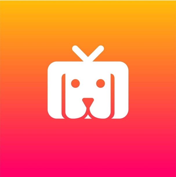 perro icono que formó la televisión - Vector, Imagen