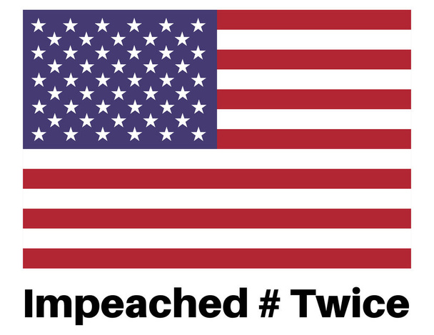 Acusado # Twice con bandera estadounidense sobre fondo blanco - Vector, imagen