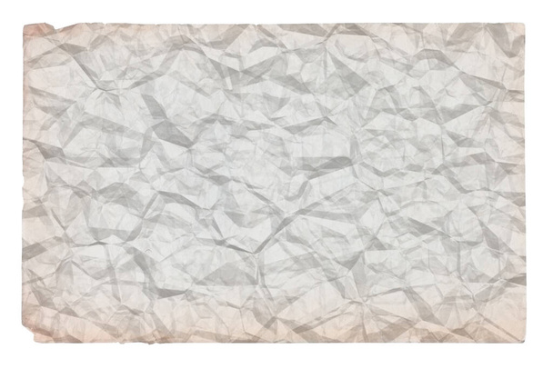 viejo papel arrugado en blanco con copyspace aislado sobre fondo blanco - Foto, imagen