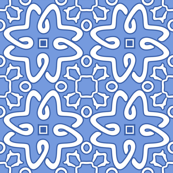 Portugal Carrelage étoile bleue vectoriel modèle sans couture - Vecteur, image
